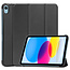Case2go - Tablet hoes geschikt voor Apple iPad 11 (2025) A16 / Apple iPad 10.9 (2022) - Tri-fold hoes met Auto/Wake functie en Magnetische sluiting - Zwart