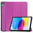 Case2go - Tablet hoes geschikt voor Apple iPad 10 10.9 (2022) - Tri-fold hoes met Auto/Wake functie en Magnetische sluiting  - Paars