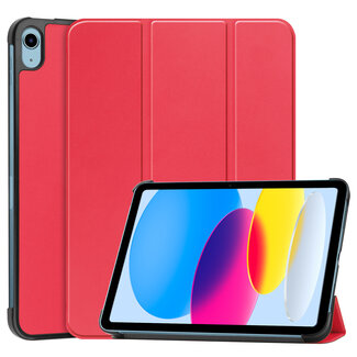 Case2go Case2go - Tablet hoes geschikt voor Apple iPad 10 10.9 (2022) - Tri-fold hoes met Auto/Wake functie en Magnetische sluiting  - Rood