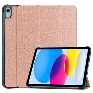 Case2go Case2go - Tablet hoes geschikt voor Apple iPad 10 10.9 (2022) - Tri-fold hoes met Auto/Wake functie en Magnetische sluiting  - Rosé-Goud