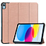 Case2go - Tablet hoes geschikt voor Apple iPad 10 10.9 (2022) - Tri-fold hoes met Auto/Wake functie en Magnetische sluiting  - Rosé-Goud