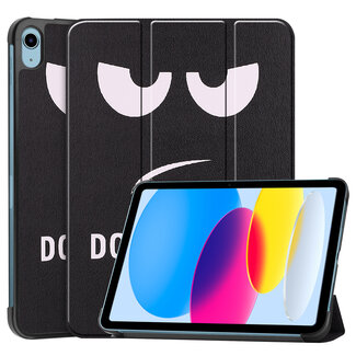 Case2go Case2go - Tablet hoes geschikt voor Apple iPad 10 10.9 (2022) - Tri-fold hoes met Auto/Wake functie en Magnetische sluiting  - Don't Touch Me