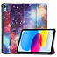 Case2go - Tablet hoes geschikt voor Apple iPad 11 (2025) A16 / Apple iPad 10.9 (2022) - Tri-fold hoes met Auto/Wake functie en Magnetische sluiting - Galaxy