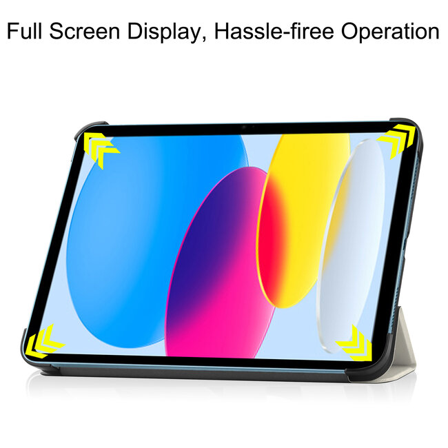Case2go - Tablet hoes geschikt voor Apple iPad 11 (2025) A16 / Apple iPad 10.9 (2022) - Tri-fold hoes met Auto/Wake functie en Magnetische sluiting - Good Night