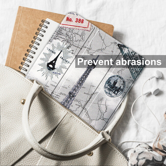 Case2go - Tablet hoes geschikt voor Apple iPad 11 (2025) A16 / Apple iPad 10.9 (2022) - Tri-fold hoes met Auto/Wake functie en Magnetische sluiting - Eiffeltoren