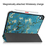 Case2go - Tablet hoes geschikt voor Apple iPad 11 (2025) A16 / Apple iPad 10.9 (2022) - Tri-fold hoes met Auto/Wake functie en Magnetische sluiting - Witte Bloesem