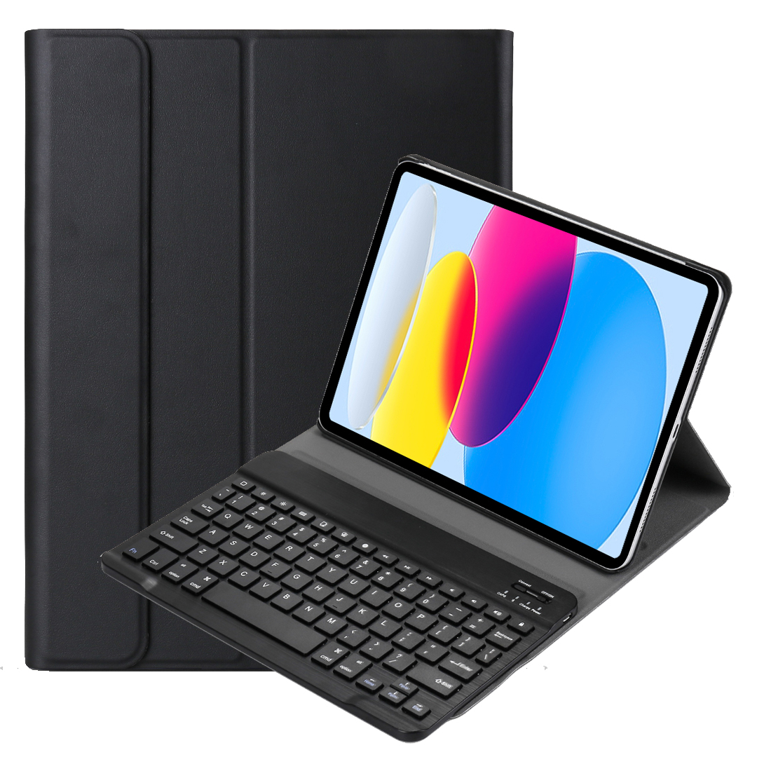 Case2go - Bluetooth Toetsenbord hoes geschikt voor Apple iPad 10 10.9 Inch (2022) -  QWERTY Keyboard - Auto Wake/Sleep functie - Zwart afbeelding
