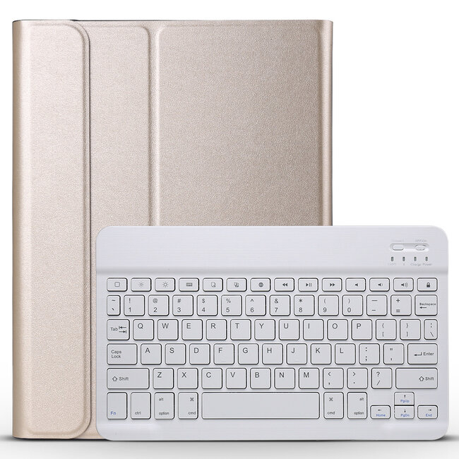 Case2go - Bluetooth Toetsenbord hoes geschikt voor Apple iPad 11 (2025) A16 / Apple iPad 10.9 (2022) -  QWERTY Keyboard - Auto Wake/Sleep functie - Goud