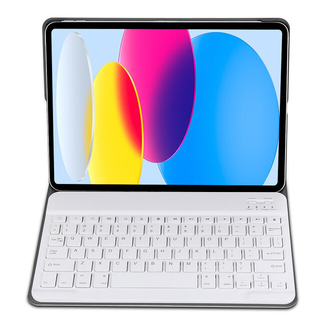 Case2go - Bluetooth Toetsenbord hoes geschikt voor Apple iPad 11 (2025) A16 / Apple iPad 10.9 (2022) - QWERTY Keyboard - Auto Wake/Sleep functie - Roze