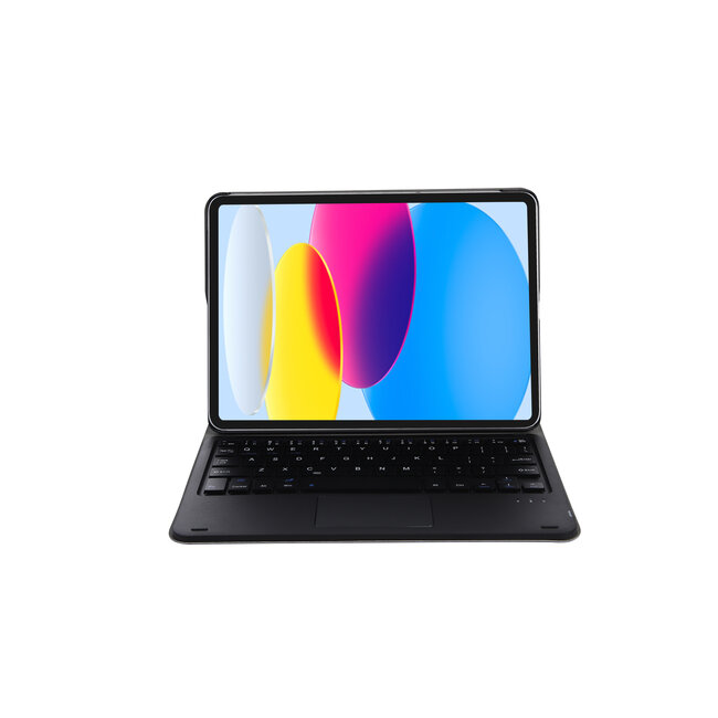 Case2go - Bluetooth Toetsenbord hoes geschikt voor Apple iPad 11 (2025) A16 / Apple iPad 10.9 (2022) - QWERTY keyboard met Touchpad - Zwart
