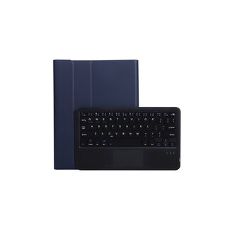 Case2go Case2go - Bluetooth Toetsenbord hoes geschikt voor Apple iPad 10 - 10.9 Inch (2022) - QWERTY keyboard met Touchpad - Donker Blauw