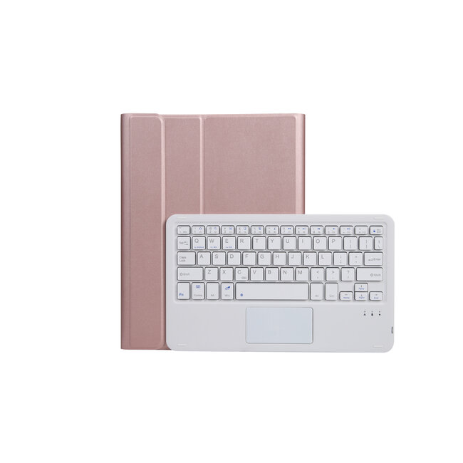 Case2go - Bluetooth Toetsenbord hoes geschikt voor Apple iPad 11 (2025) A16 / Apple iPad 10.9 (2022) - QWERTY keyboard met Touchpad - Roze