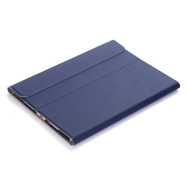Case2go - Bluetooth Toetsenbord hoes geschikt voor Apple iPad 10.9 (2022) / Apple iPad 11 (2025) - QWERTY Toetsenbord met verlichting - Touchpad - Donker Blauw