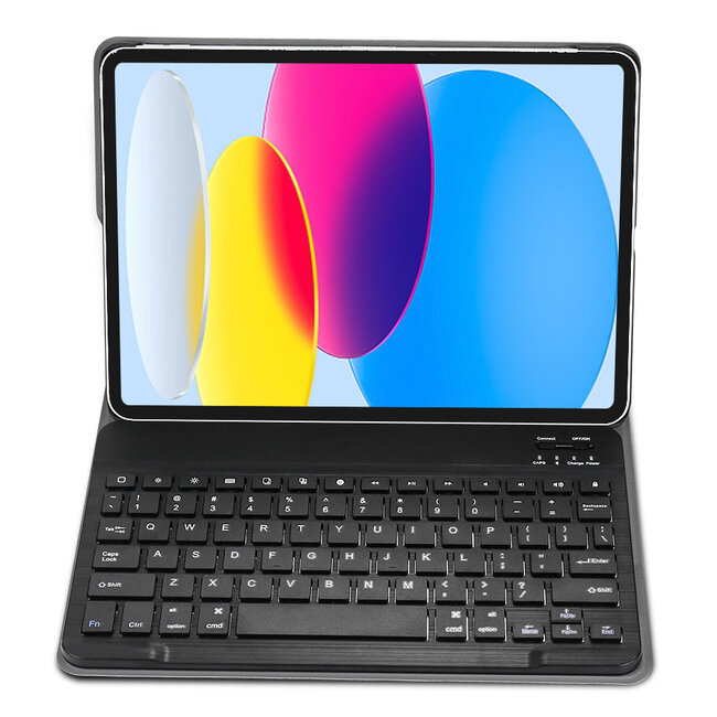 Case2go - Bluetooth Toetsenbord hoes geschikt voor Apple iPad 11 (2025) A16 / Apple iPad 10.9 Inch (2022) - QWERTY - Auto Wake/Sleep functie - Met Pencil Houder - Zwart