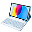 Case2go - Bluetooth Toetsenbord hoes geschikt voor Apple iPad 11 (2025) A16 / Apple iPad 10.9 Inch (2022) - QWERTY - Auto Wake/Sleep functie - Met Pencil Houder - Licht Blauw