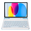 Case2go - Bluetooth Toetsenbord hoes geschikt voor Apple iPad 11 (2025) A16 / Apple iPad 10.9 Inch (2022) - QWERTY - Auto Wake/Sleep functie - Met Pencil Houder - Licht Blauw