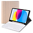 Case2go Case2go - Bluetooth Toetsenbord hoes geschikt voor Apple iPad 10 10.9 Inch (2022) -  QWERTY  - Met Pencil Houder - Goud