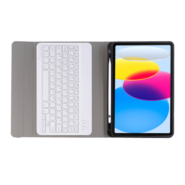 Case2go - Bluetooth Toetsenbord hoes geschikt voor Apple iPad 11 (2025) A16 / Apple iPad 10.9 Inch (2022) - QWERTY - Auto Wake/Sleep functie - Met Pencil Houder - Goud