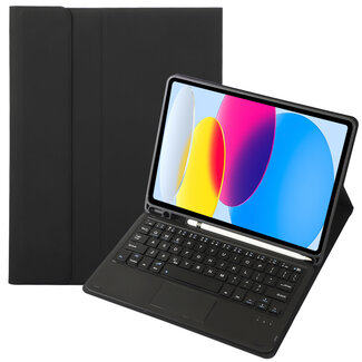 Case2go Case2go - Bluetooth Toetsenbord hoes geschikt voor Apple iPad 10 10.9 Inch (2022) -  QWERTY  - Met Pencil Houder - Zwart