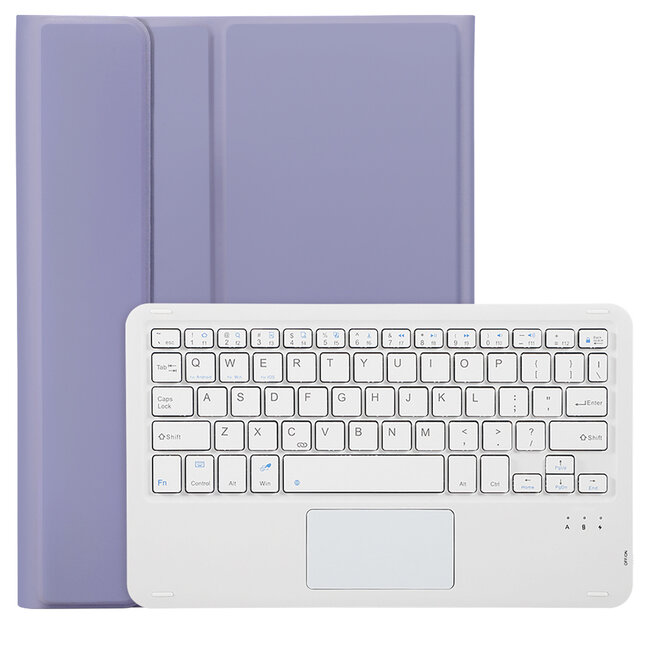 Case2go - Bluetooth Toetsenbord hoes geschikt voor Apple iPad 11 (2025) A16 / Apple iPad 10.9 Inch (2022) - QWERTY - Auto Wake/Sleep functie - Met Pencil Houder - Touchpad - Paars
