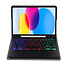 Case2go - Bluetooth Toetsenbord hoes geschikt voor Apple iPad 11 (2025) A16 / Apple iPad 10.9 (2022) - QWERTY Toetsenbord met verlichting - Pencil houder - Touchpad - Zwart