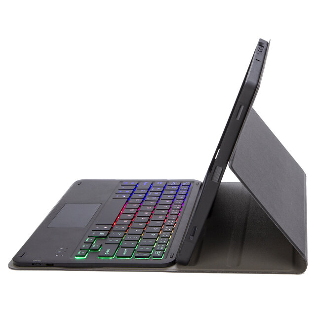 Case2go - Bluetooth Toetsenbord hoes geschikt voor Apple iPad 11 (2025) A16 / Apple iPad 10.9 (2022) - QWERTY Toetsenbord met verlichting - Pencil houder - Touchpad - Zwart