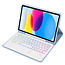 Case2go - Bluetooth Toetsenbord hoes geschikt voor Apple iPad 11 (2025) A16 / Apple iPad 10.9 (2022) - QWERTY Toetsenbord met verlichting - Pencil houder - Touchpad - Licht Blauw