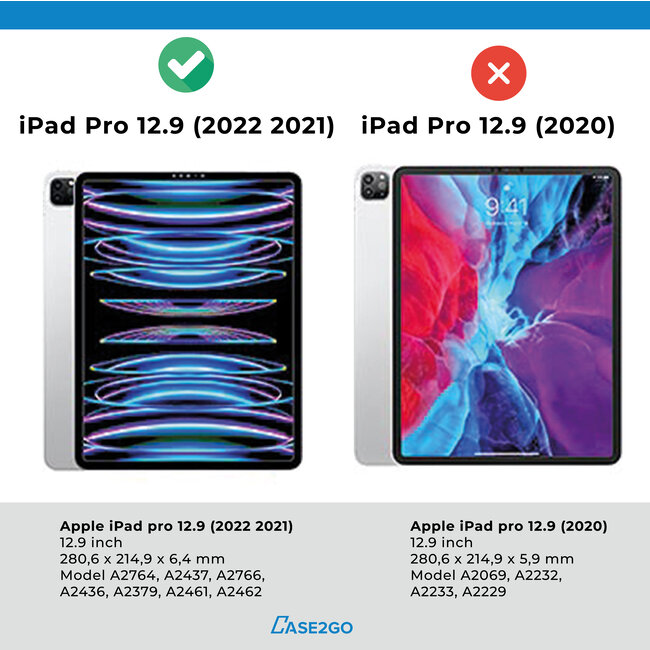 Tablet hoes voor Apple iPad Pro 12.9 inch (2022) tri-fold cover - Case met Auto Wake/Sleep functie - Zwart