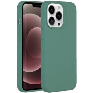 Devia Hoesje geschikt voor Apple iPhone 14 Pro Max - Devia Siliconen Case - Back Cover met Oplaadfuncties - Licht Groen