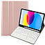 Case2go - Bluetooth Toetsenbord hoes geschikt voor Apple iPad 11 (2025) A16 / Apple iPad 10.9 Inch (2022) - QWERTY - Auto Wake/Sleep functie - Met Pencil Houder - Touchpad - Rose Gold