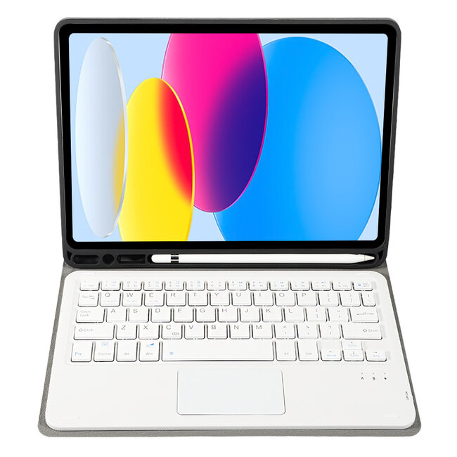 Case2go - Bluetooth Toetsenbord hoes geschikt voor Apple iPad 11 (2025) A16 / Apple iPad 10.9 Inch (2022) - QWERTY - Auto Wake/Sleep functie - Met Pencil Houder - Touchpad - Rose Gold