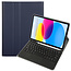Case2go - Bluetooth Toetsenbord hoes geschikt voor Apple iPad 11 (2025) A16 / Apple iPad 10.9 Inch (2022) - QWERTY - Auto Wake/Sleep functie - Met Pencil Houder - Touchpad - Donker Blauw