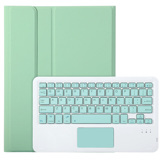 Case2go - Bluetooth Toetsenbord hoes geschikt voor Apple iPad 11 (2025) A16 / Apple iPad 10.9 Inch (2022) - QWERTY - Auto Wake/Sleep functie - Met Pencil Houder - Touchpad - Licht Groen