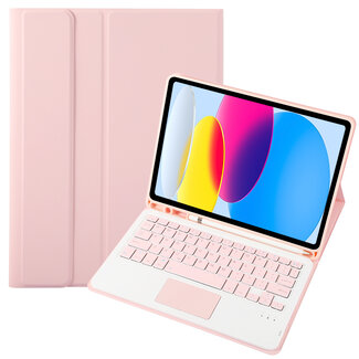 Case2go Case2go - Bluetooth Toetsenbord hoes geschikt voor Apple iPad 10 10.9 Inch (2022) -  QWERTY  - Met Pencil Houder - Roze