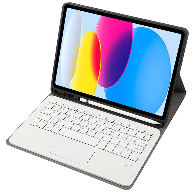 Case2go - Bluetooth Toetsenbord hoes geschikt voor Apple iPad 11 (2025) A16 / Apple iPad 10.9 Inch (2022) - QWERTY - Auto Wake/Sleep functie - Met Pencil Houder - Touchpad - Goud