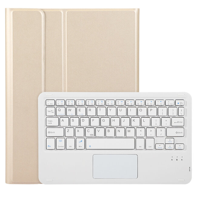 Case2go - Bluetooth Toetsenbord hoes geschikt voor Apple iPad 11 (2025) A16 / Apple iPad 10.9 Inch (2022) - QWERTY - Auto Wake/Sleep functie - Met Pencil Houder - Touchpad - Goud