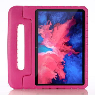 Case2go Tablet hoes geschikt voor Lenovo Tab P11 11.0 (2021) - Kinderhoes met handvat - Schokbestendige Kids cover - Magenta