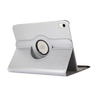 Case2go Case2go - Tablet hoes geschikt voor iPad 10 10.9 (2022) - Draaibare Bookcase - Zilver