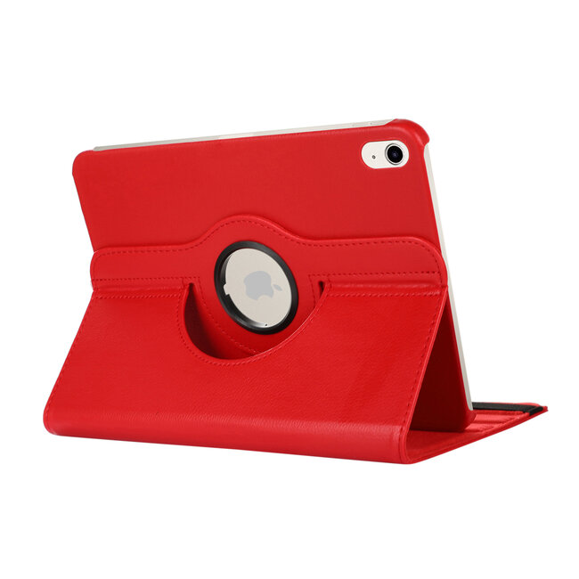 Case2go - Tablet hoes geschikt voor iPad 10 10.9 (2022) - Draaibare Bookcase - Rood