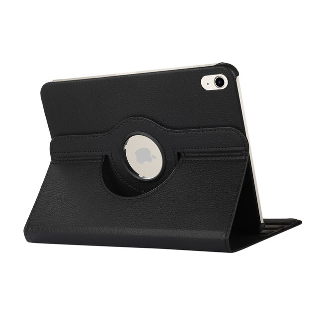 Case2go - Tablet hoes geschikt voor iPad 10 10.9 (2022) - Draaibare Bookcase - Zwart