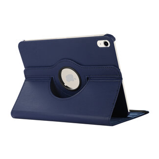 Case2go Case2go - Tablet hoes geschikt voor iPad 10 10.9 (2022) - Draaibare Bookcase - Donker Blauw
