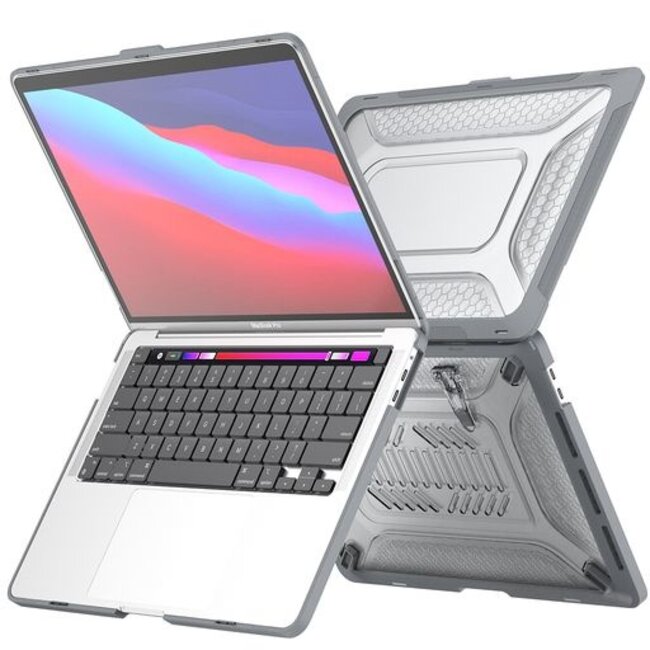 HardShell - Laptoptas- Jacket Laptopcase geschikt voor Macbook 16.2Pro (2019) - Laptophoes- Super Scratch Proof - Laptop Sleeve- Laptop Tas- Hard Case - Grijs