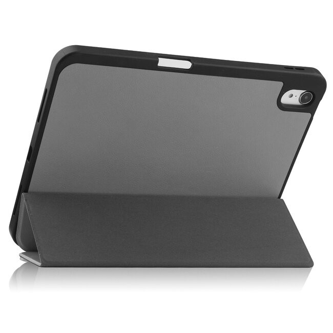 Case2go - Tablet hoes geschikt voor Apple iPad 11 (2025) A16 / Apple iPad 10.9 (2022) - Tri-fold hoes met Auto/Wake functie en Magnetische sluiting - TPU Cover Met Pencil Houder - Grijs