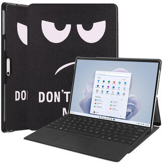 Case2go Case2go - Hoes geschikt voor Microsoft Surface Pro 9 - 13 inch Cover - Book Case met Stand Functie - Don't Touch Me