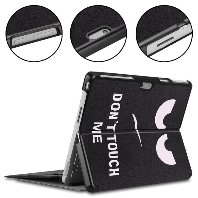 Case2go - Hoes geschikt voor Microsoft Surface Pro 9 - 13 inch Cover - Book Case met Stand Functie - Don't Touch Me