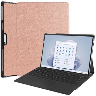 Case2go Case2go - Hoes geschikt voor Microsoft Surface Pro 9 - 13 inch Cover - Book Case met Stand Functie - Rose Goud