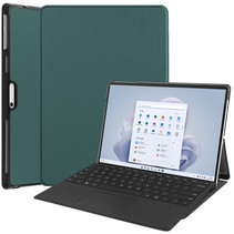 Case2go - Hoes geschikt voor Microsoft Surface Pro 9 - 13 inch Cover - Book Case met Stand Functie - Donker Groen