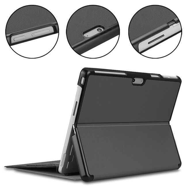 Case2go - Hoes geschikt voor Microsoft Surface Pro 9 - 13 inch Cover - Book Case met Stand Functie - Grijs