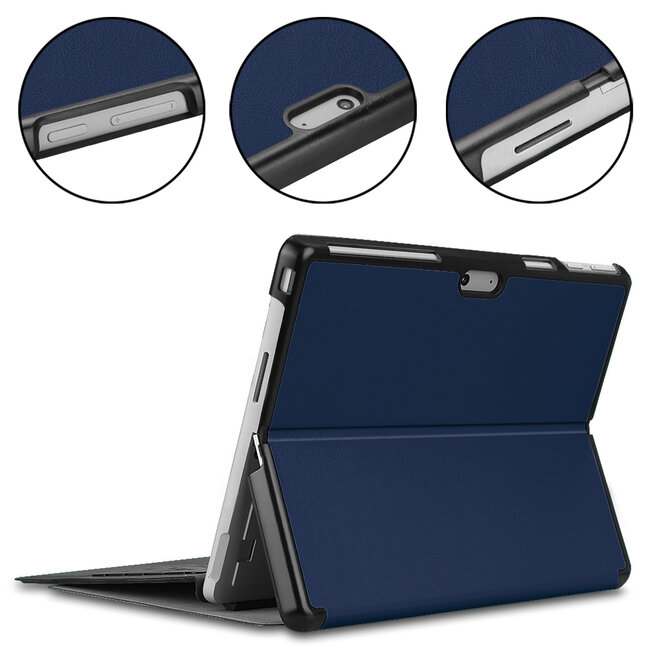 Case2go - Hoes geschikt voor Microsoft Surface Pro 9 - 13 inch Cover - Book Case met Stand Functie - Donker Blauw