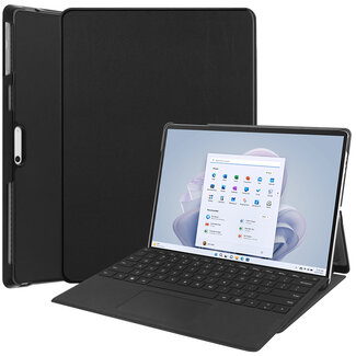 Case2go Case2go - Hoes geschikt voor Microsoft Surface Pro 9 - 13 inch Cover - Book Case met Stand Functie - Zwart